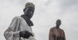 Fishermen Moussa Maï, 60 years old, and Hassane Issa, 28 years old, take their boat onto Lake Chad to fish. They arrived in Kaya village 12 months ago, after fleeing Boko Haram violence in their home village. "This is the land of the peace," says Moussa. "When we arrived, we went to the traditional chief and he gave us land so we could start a life here," he adds. Lake Chad has shrunk up to 90% over the last several decades. Moussa and Hassane will be participating in a food fair organized by Catholic Relief Services and local partner SECADEV. Background: The "Food Security and Resilience in the Lake region” project seeks to improve the food security situation of more than 1,000 of the most vulnerable households in the Kaya, Mamdi, and Fouli Departments in the Lac Region near Lake Chad. With this project, CRS and our local partners SECADEV will organize a food fair, where beneficiaries receive vouchers to choose non-perishable food items from 27 different vendors. The project will also distribute corn seeds to 400 people and fishing equipment to 250 people, which aims to help improve livelihoods over the long-term.